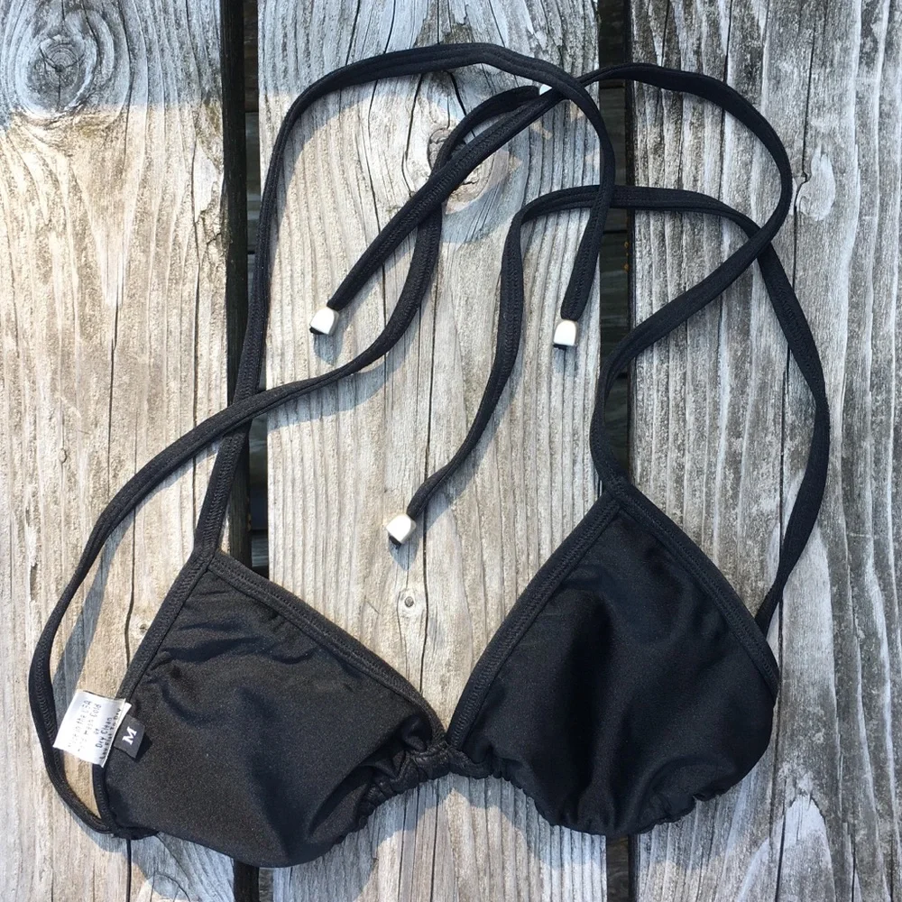 - Black Slide Triangle String Bikini Top! NEW!